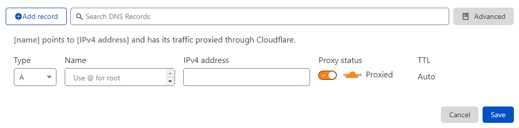 Cloudflare A记录设置