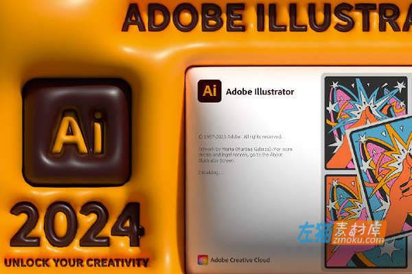Illustrator_2024_AI解锁版_Adobe软件_简洁明亮色彩_扁平化设计_解锁版V28.0